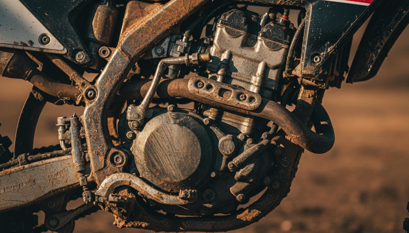 Dirt bike mechanical inspection before a ride