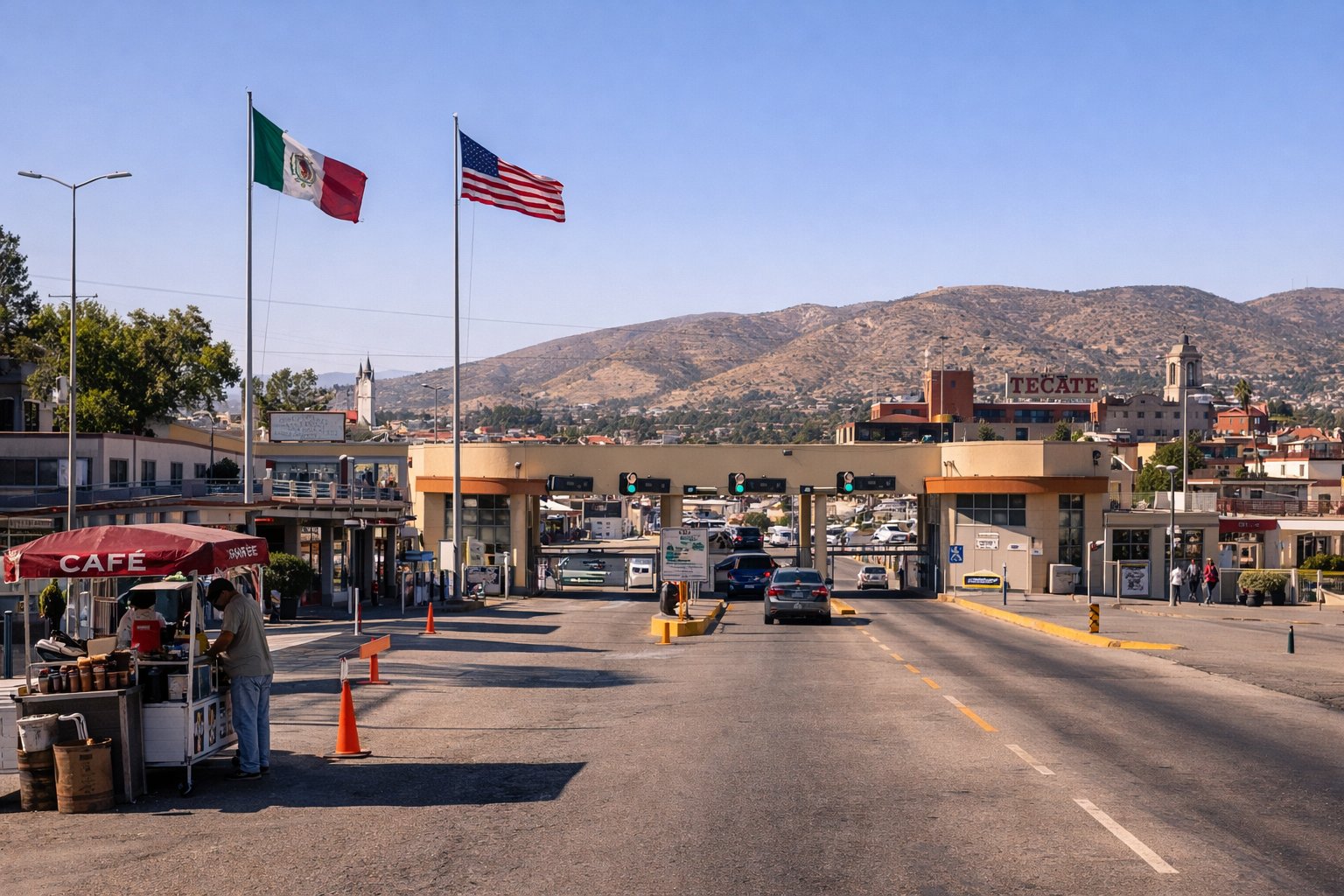 Manejando por la Ruta del Vino hacia Valle de Guadalupe con señalización y viñedos